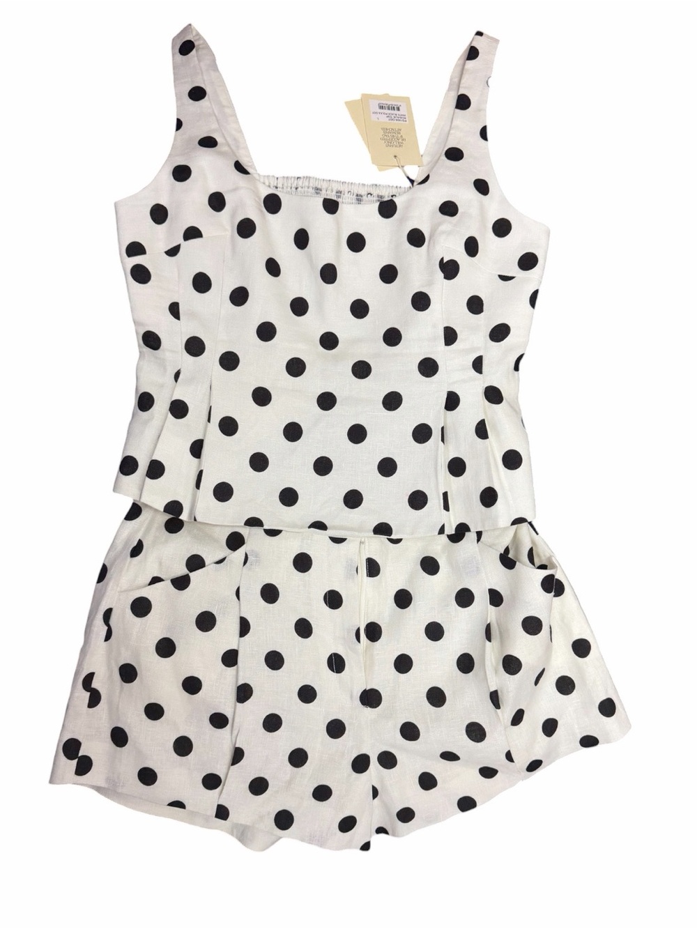 P15 Posse Rosalie polka-dot linen top & Shorts